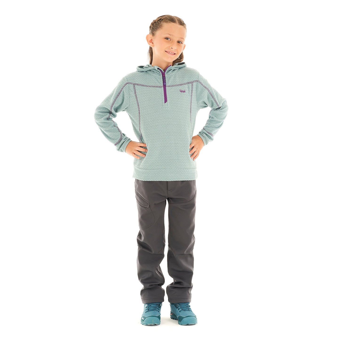 Poleron Niña Saltamontes Nano-F 14 Zip Hoody Jade Lippi