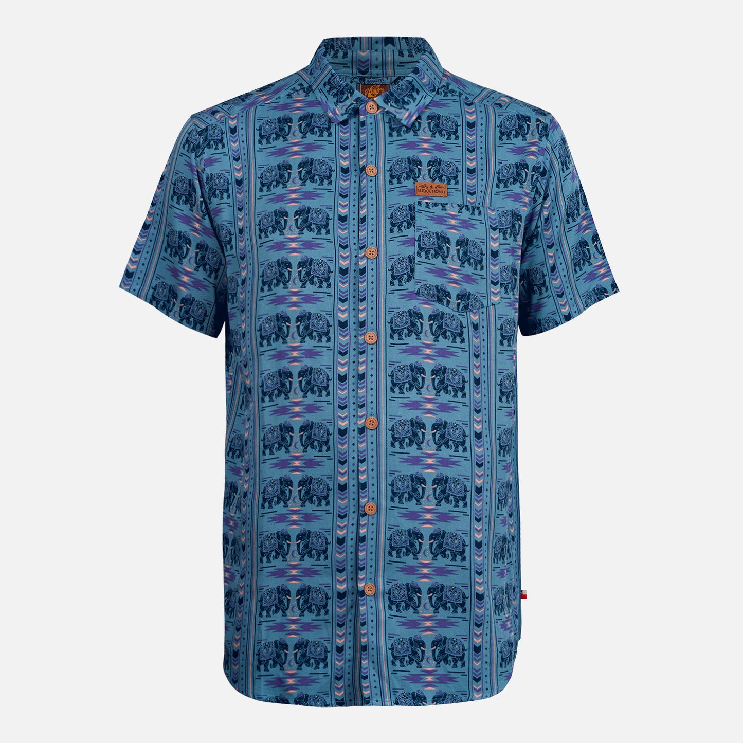 Camisa Hombre Good Karma Full Print Celeste Haka Honu