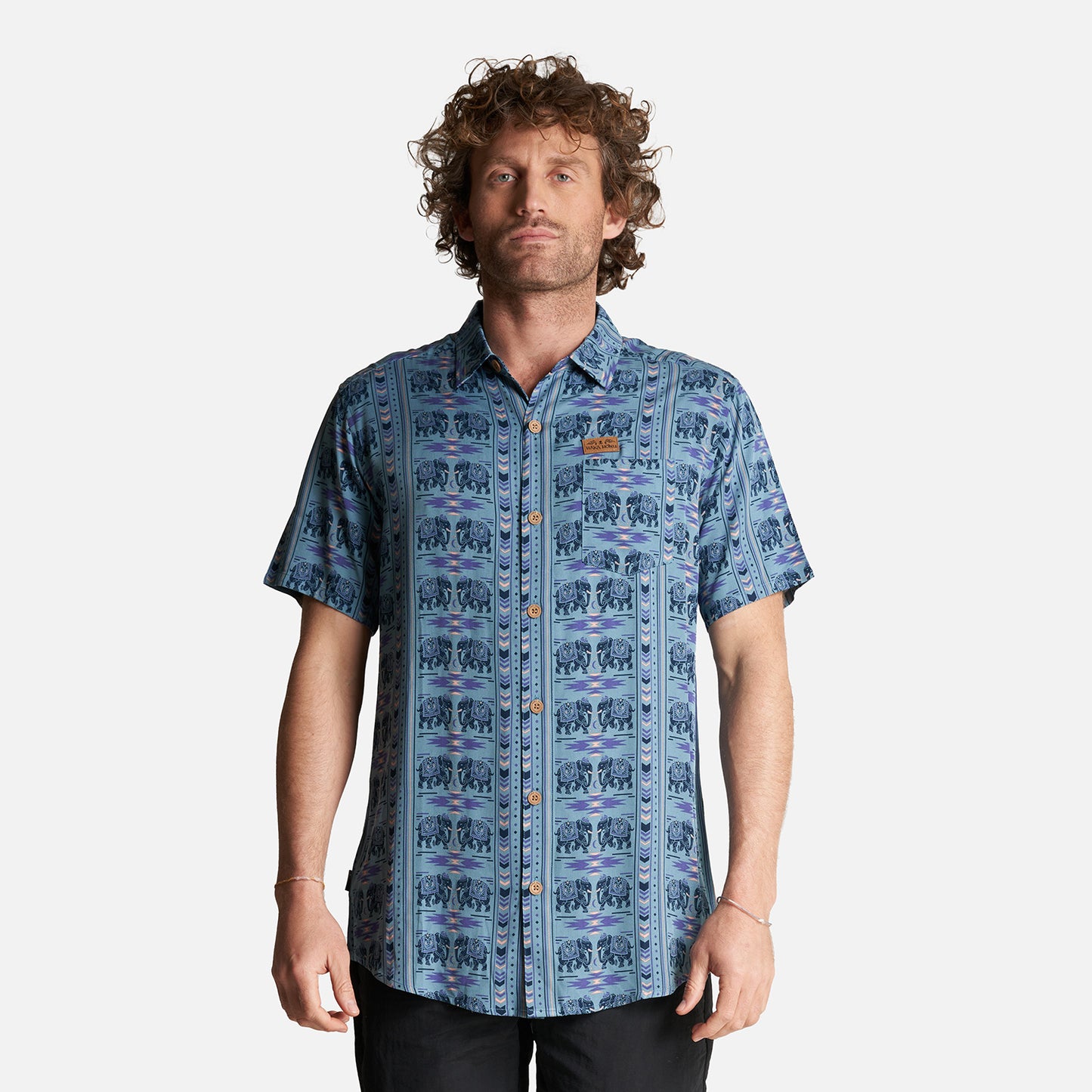 Camisa Hombre Good Karma Full Print Celeste Haka Honu