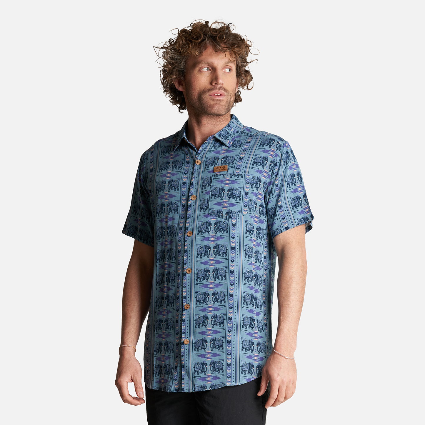 Camisa Hombre Good Karma Full Print Celeste Haka Honu