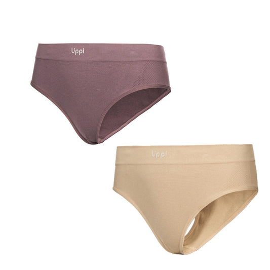 Ropa Interior Mujer Pack Skintec Sport Hip Hugger Malva y Taupe Lippi