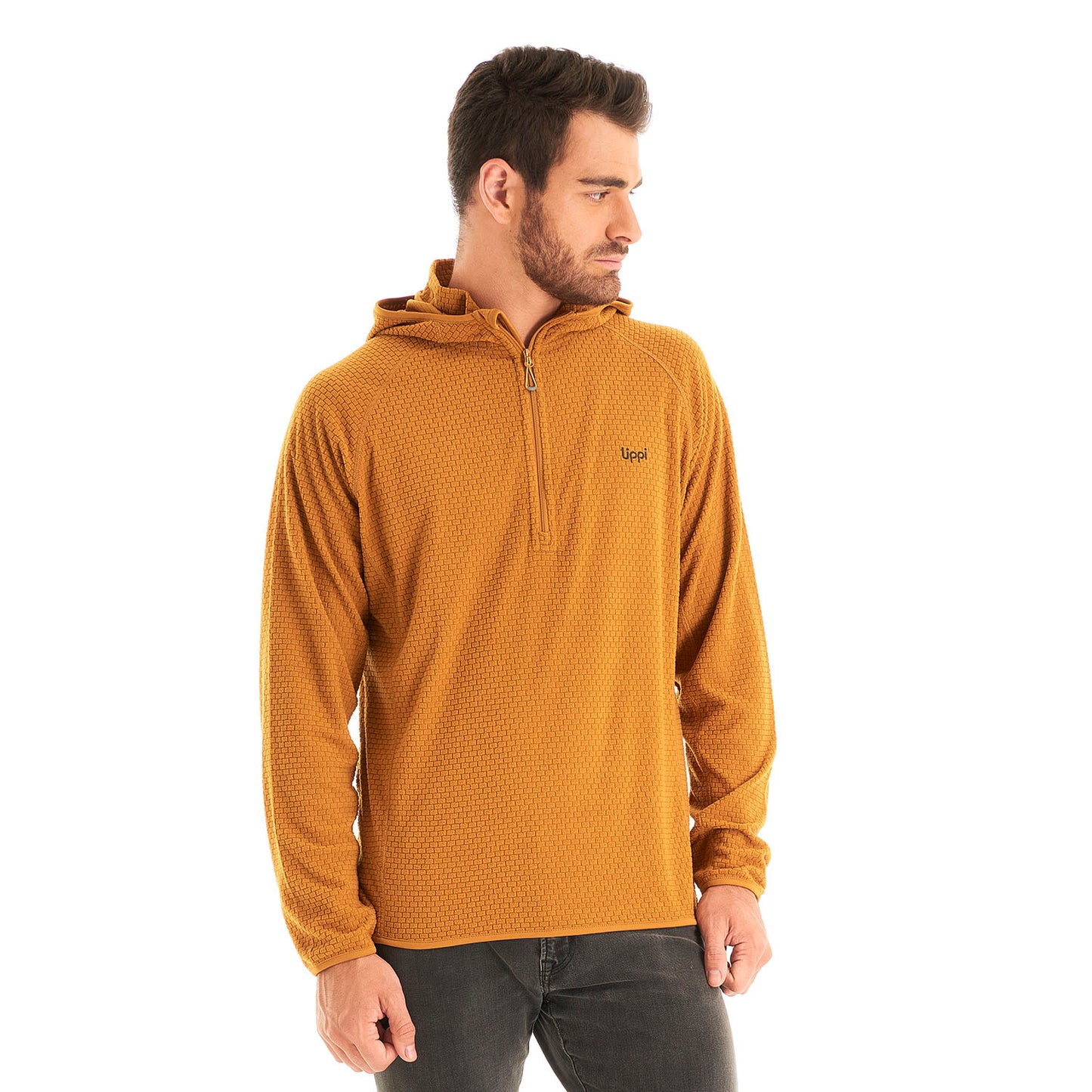 Poleron Hombre Jacaranda Nano-F 14 Zip Hoody Mostaza Lippi