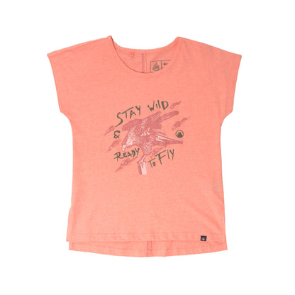 Polera Teen Girl Wild UV-Stop T-Shirt Melange Salmon Lippi