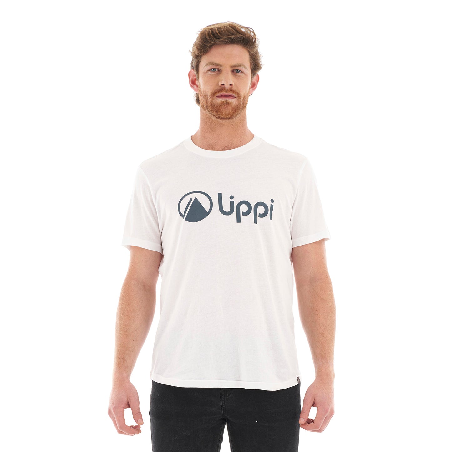 Polera Hombre Logo Lippi UV-Stop T-Shirt Blanco azul Lippi