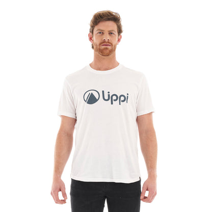 Polera Hombre Logo Lippi UV-Stop T-Shirt Blanco azul Lippi