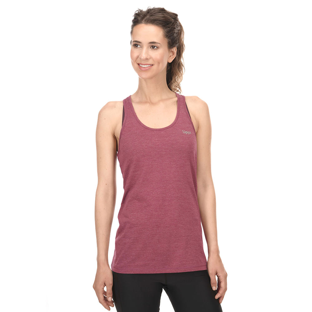 Polera Mujer Summit UV-Stop Tank Melange Gris Lippi