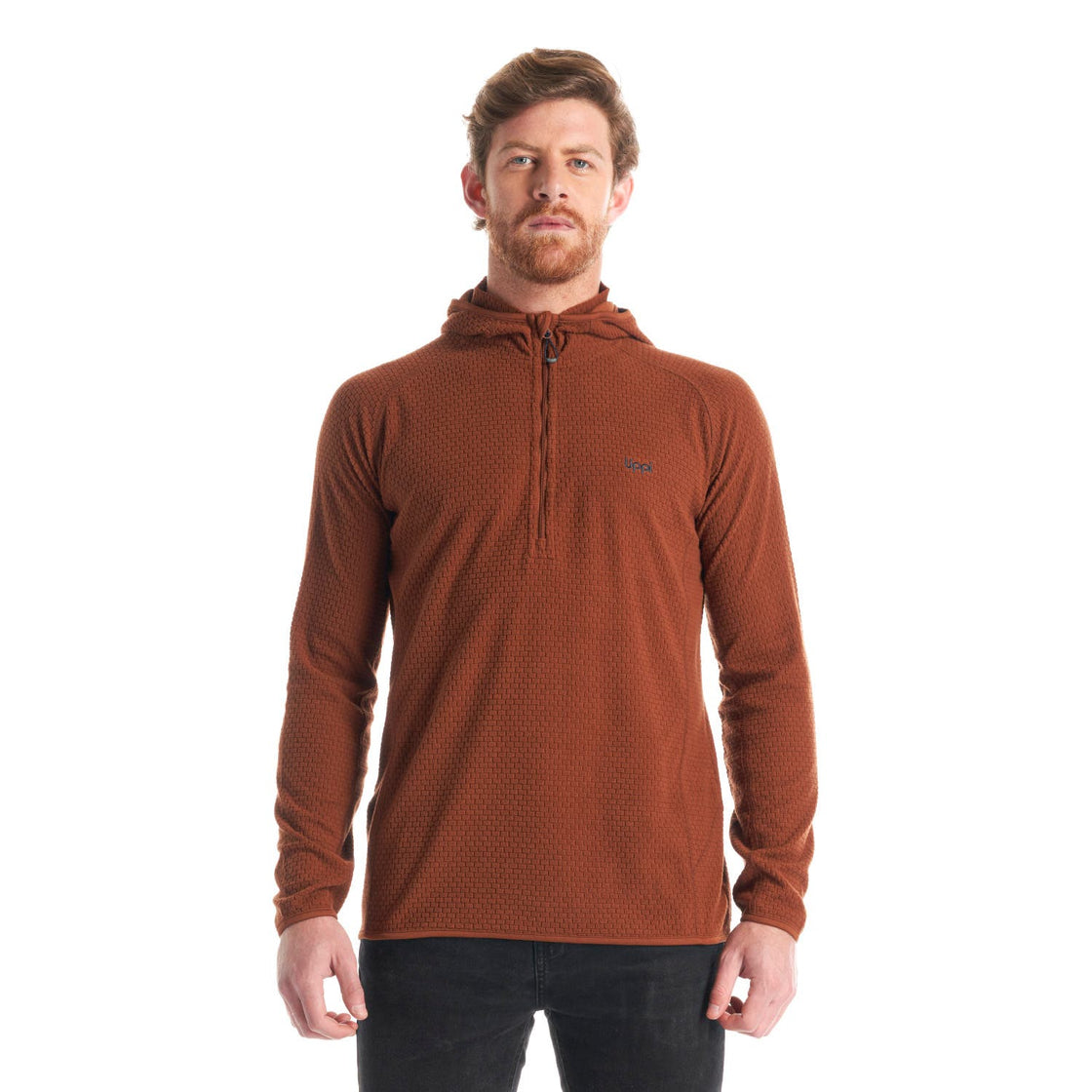 Poleron Hombre Jacaranda Nano-F 14 Zip Hoody Terracota Lippi