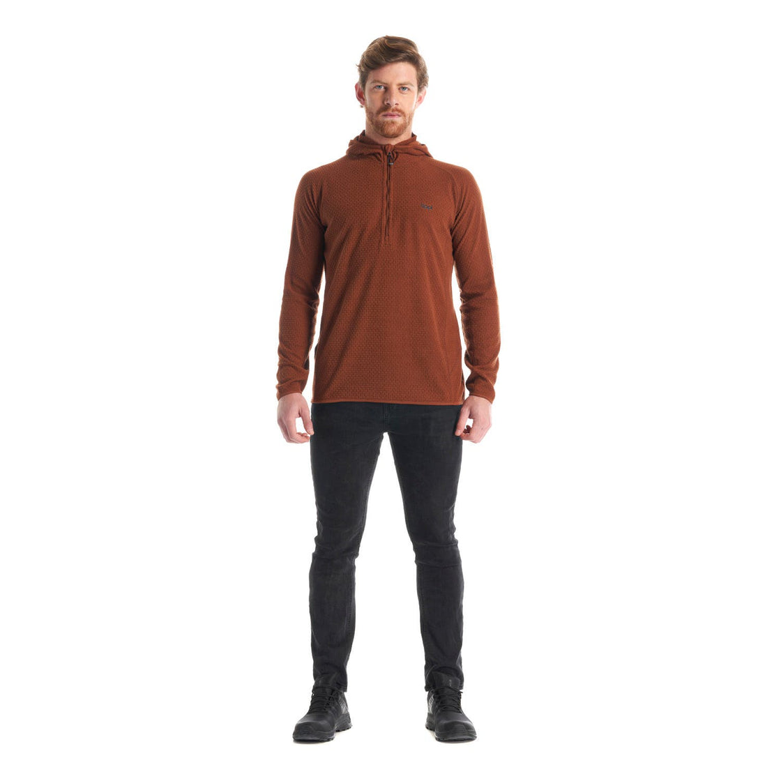 Poleron Hombre Jacaranda Nano-F 14 Zip Hoody Terracota Lippi