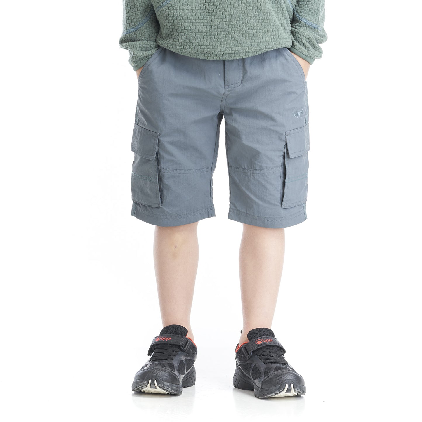 Short Niño Mini Just-Go Q-Dry Cargo Shorts Azul Grisaceo Lippi