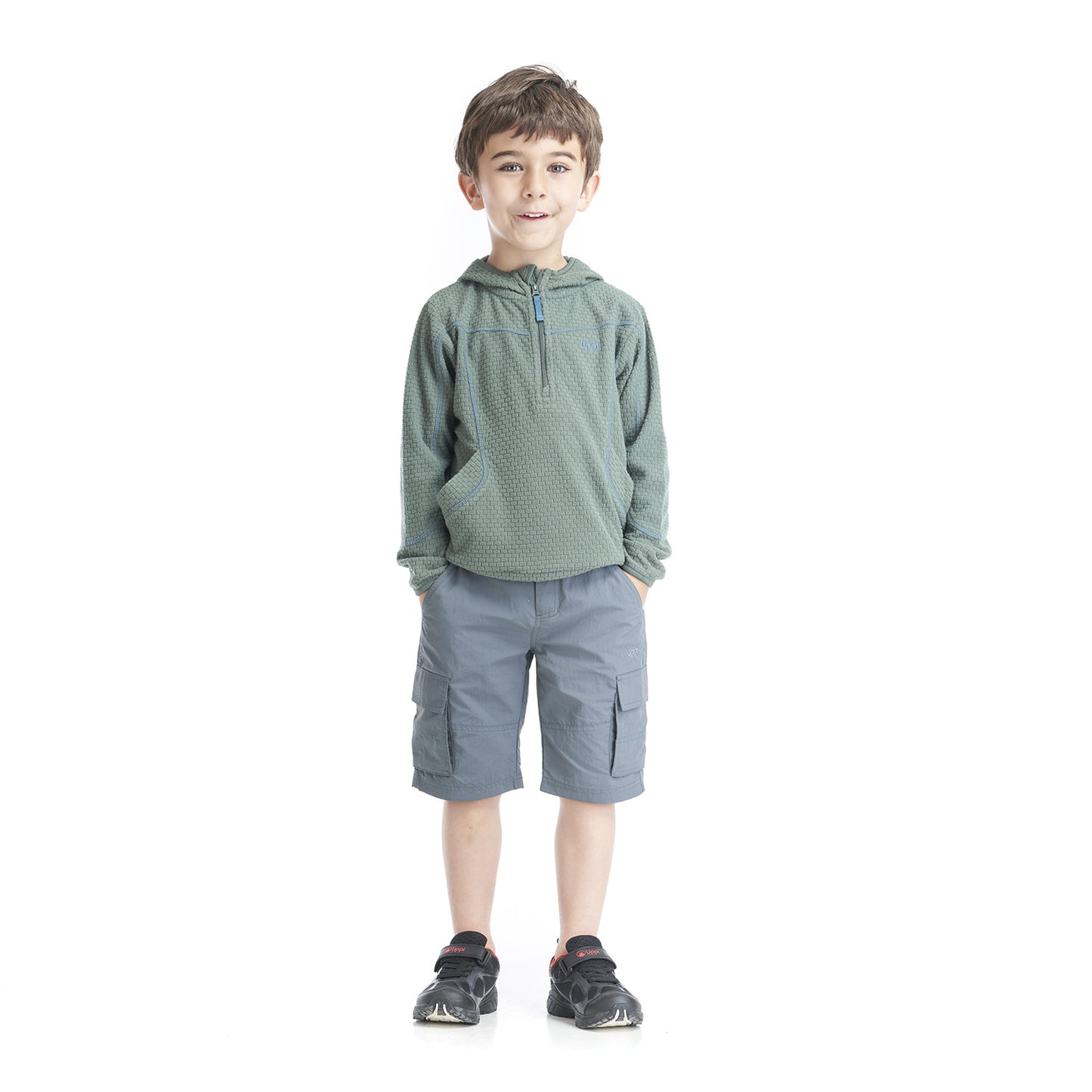 Short Niño Mini Just-Go Q-Dry Cargo Shorts Azul Grisaceo Lippi