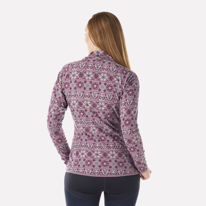 Poleron Mujer Jacaranda Nano-F 14 Zip Print Palo Rosa Lippi