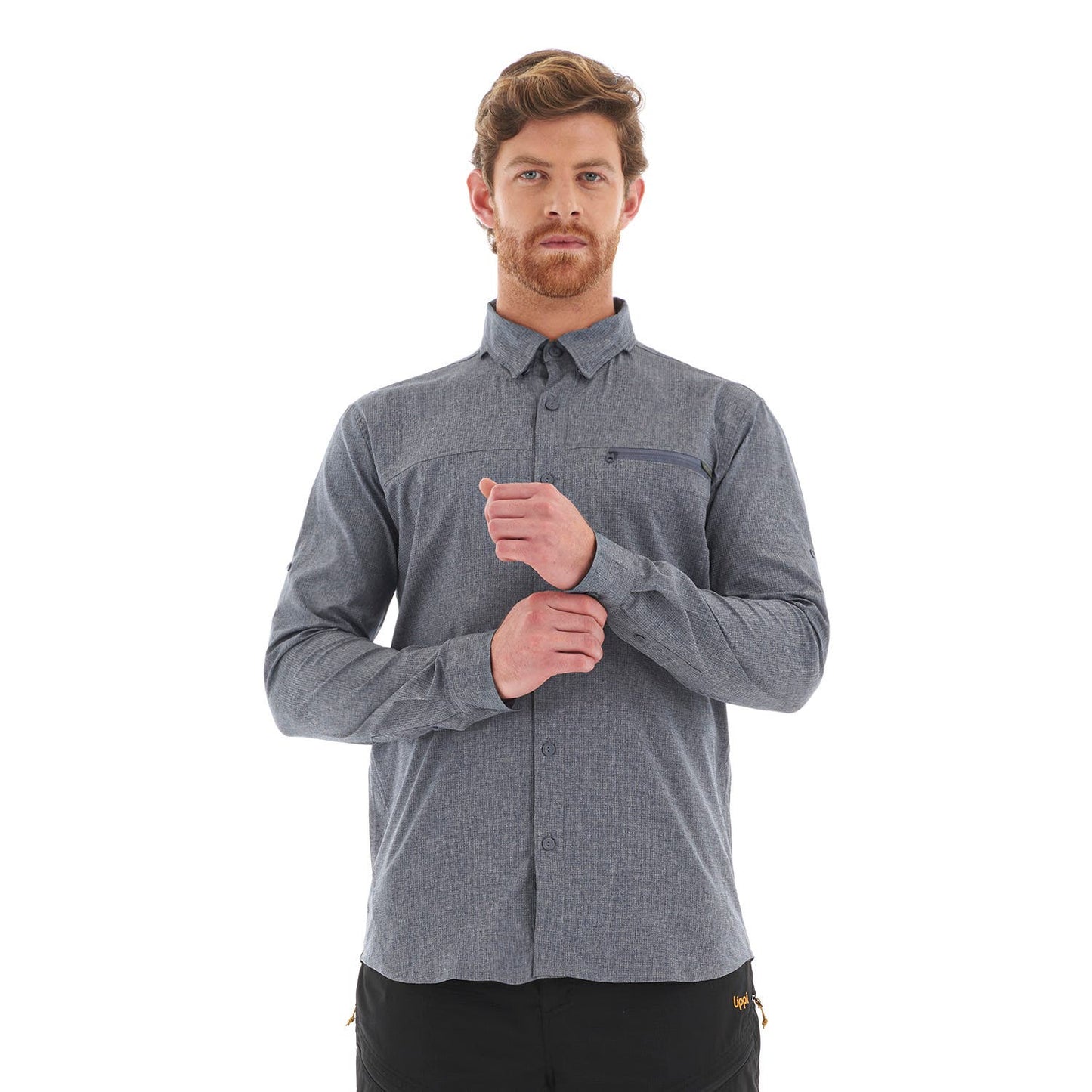 Camisa Hombre Rosselot Long Sleeve Q-Dry Shirt Gris Oscuro Lippi