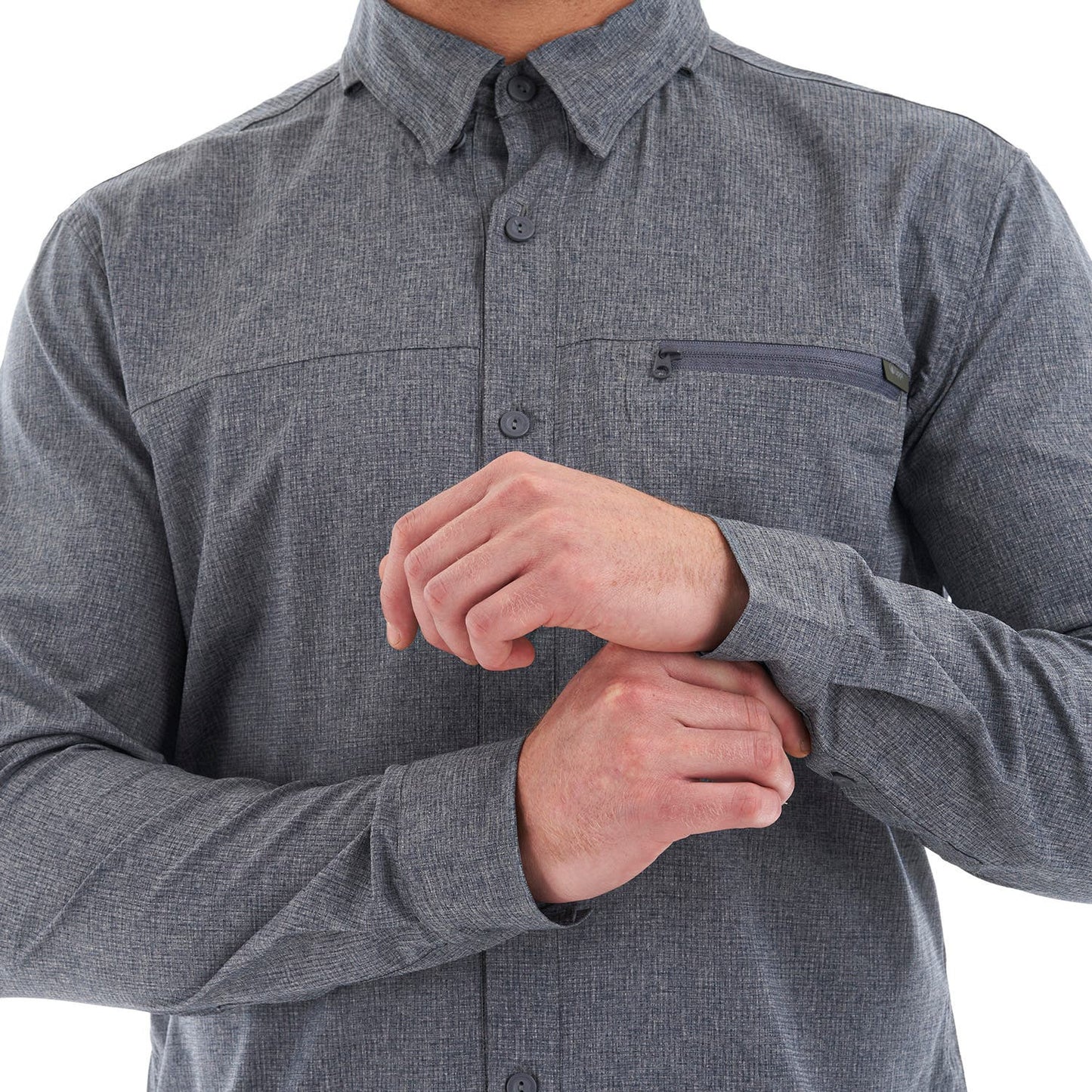 Camisa Hombre Rosselot Long Sleeve Q-Dry Shirt Gris Oscuro Lippi