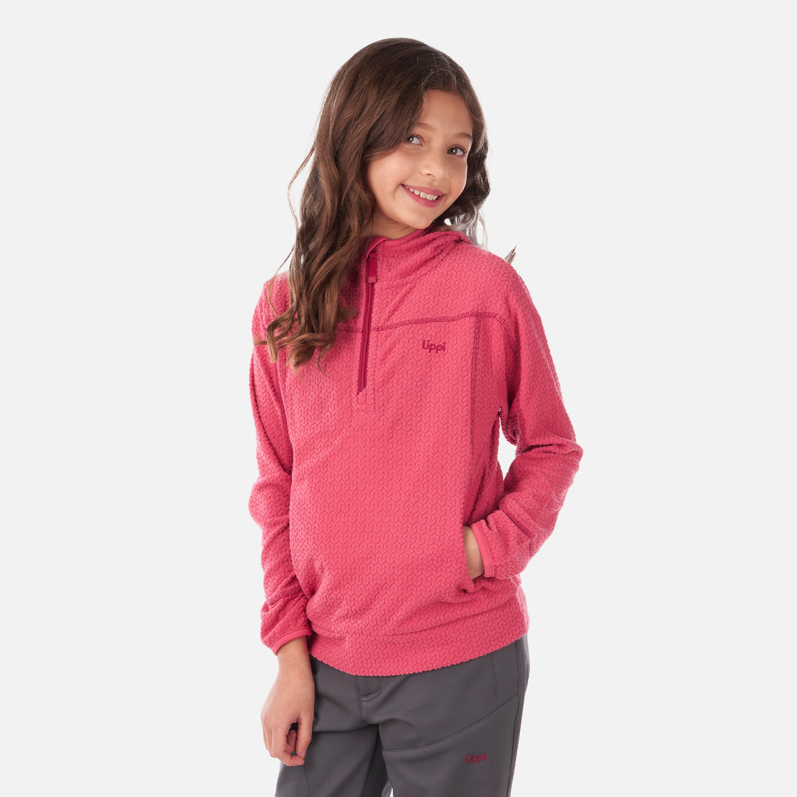 Poleron Niña Saltamontes Nano-F 14 Zip Hoody Rosado Lippi