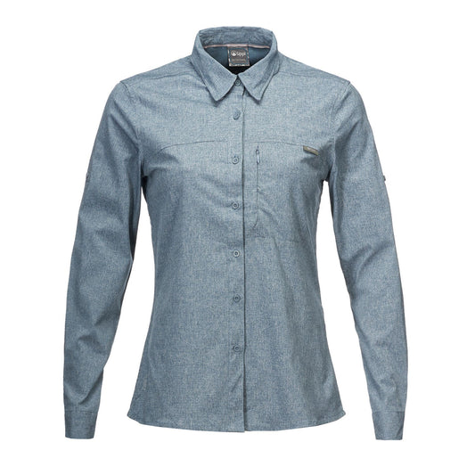 Camisa Mujer Rosselot Long Sleeve Q-Dry Shirt Azul Grisaceo Lippi