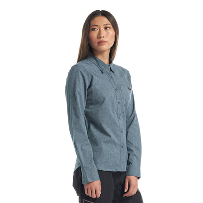 Camisa Mujer Rosselot Long Sleeve Q-Dry Shirt Azul Grisaceo Lippi