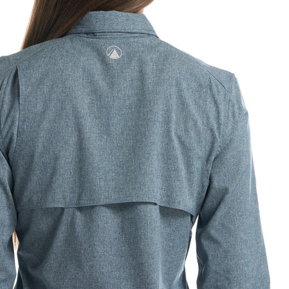 Camisa Mujer Rosselot Long Sleeve Q-Dry Shirt Azul Grisaceo Lippi