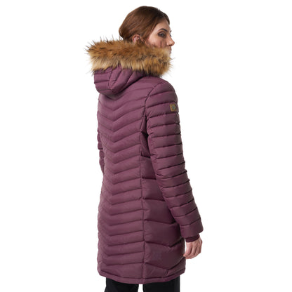 Chaqueta Mujer Quilca Down Long Hoody Jacket Burdeo Lippi