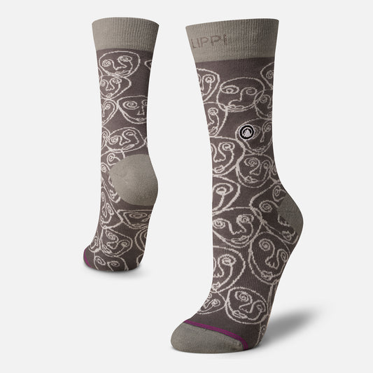 Calcetin Mujer Travel Walk Light Socks Gris Oscuro Lippi